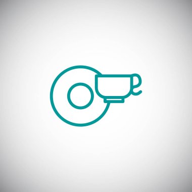 bardak ve tabak basit simgesi