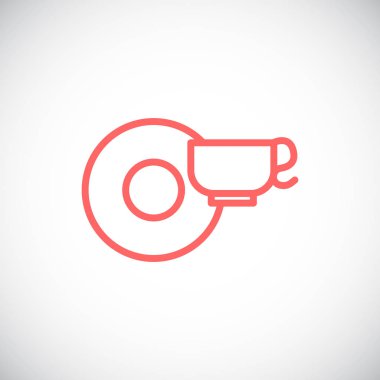 bardak ve tabak basit simgesi