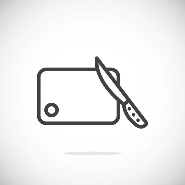 Cuchillo y tabla de cortar icono simple — Vector de stock