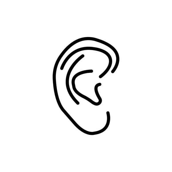 Mänskliga örat ikonen — Stock vektor