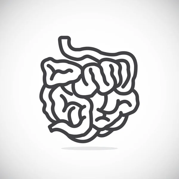 Icono del intestino grueso — Vector de stock