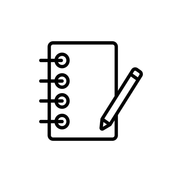 Notizbuch mit Pensil-Symbol — Stockvektor