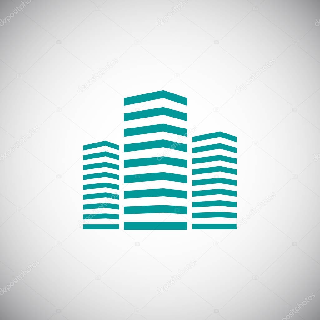 Simple skyscrapers icon. Vector illustration
