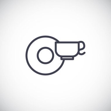 bardak ve tabak basit simgesi