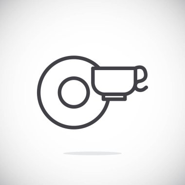 bardak ve tabak basit simgesi