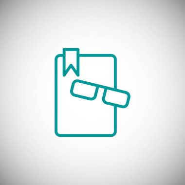 Kitap ve gözlük simgesinin resmi