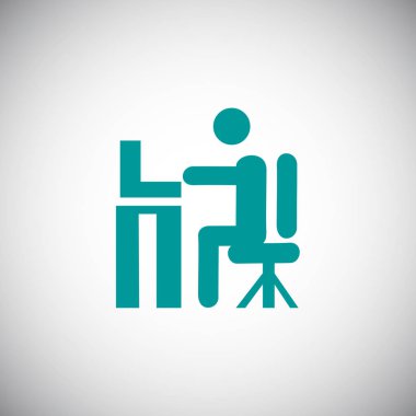 Ofis İşçisi Düz Simgesi