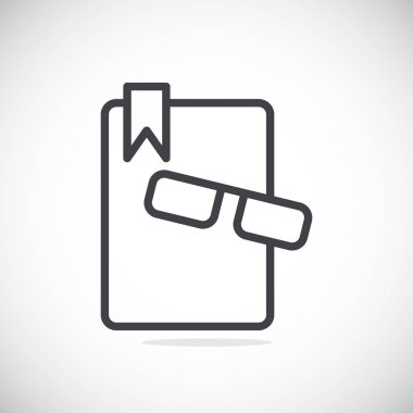 Kitap ve gözlük simgesinin resmi