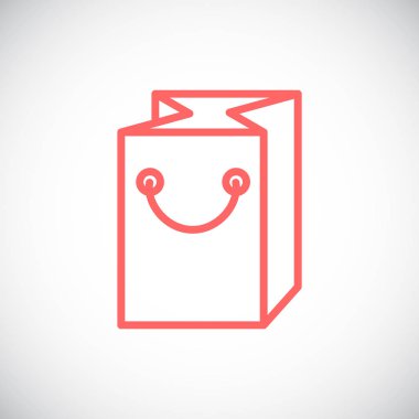 Basit alışveriş çantası simgesini