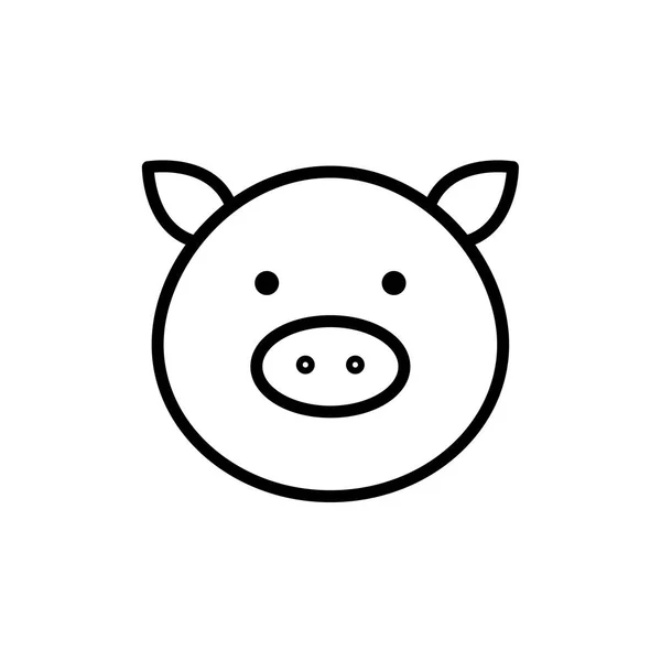 Ícone de cara de porco —  Vetores de Stock