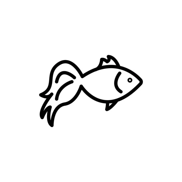 Ícone de estilo plano de peixe —  Vetores de Stock