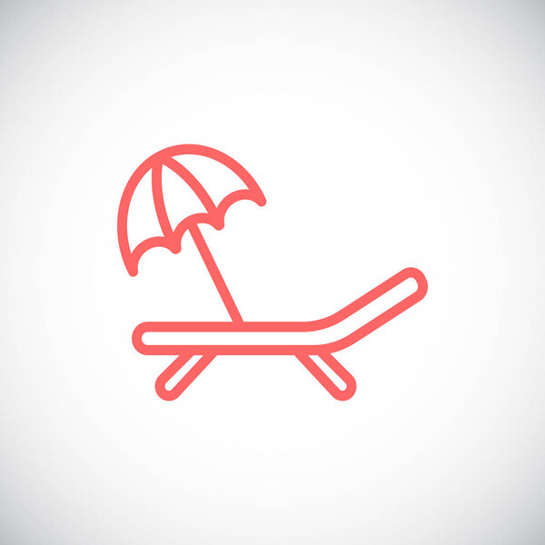 deckchair with umbrella icon