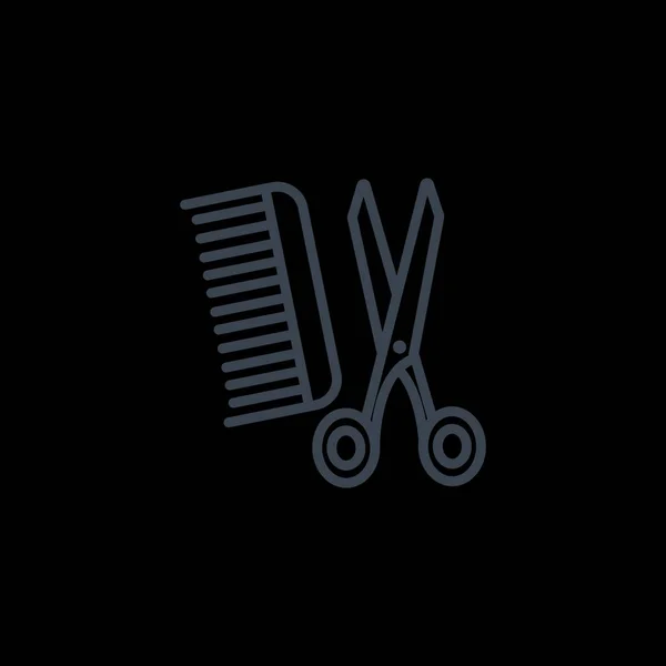Scissors and comb simple icon — Stock Vector
