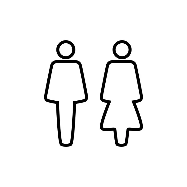 WC, Icona maschio e femmina — Vettoriale Stock