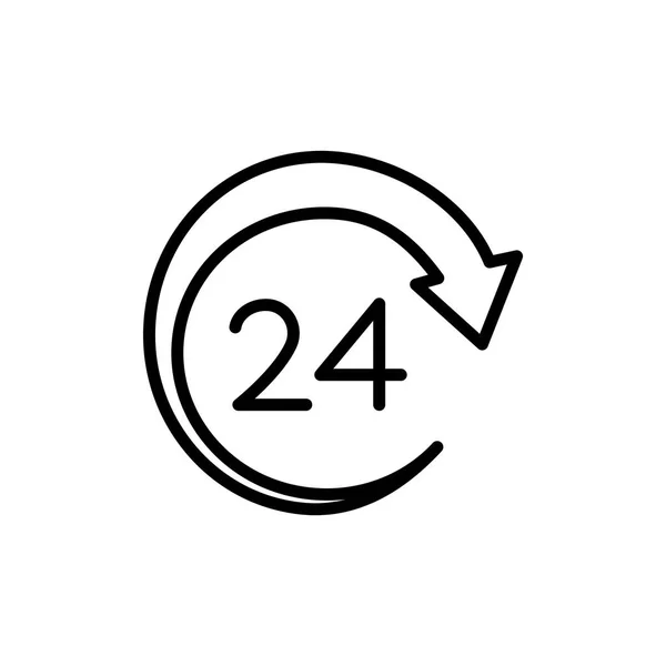 Vierentwintig uur pictogram — Stockvector