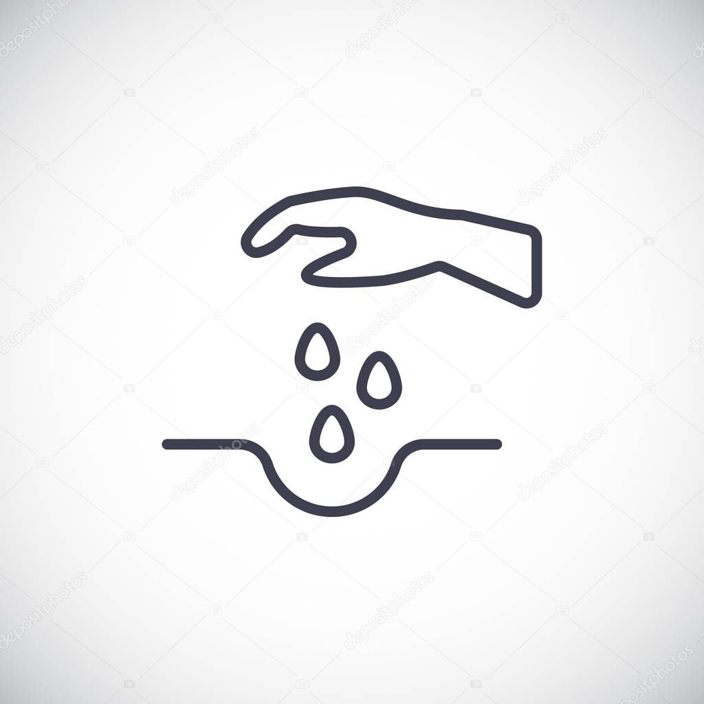 Hand sowing seeds icon
