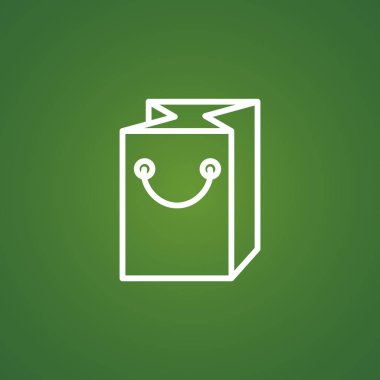 Basit alışveriş çantası simgesini