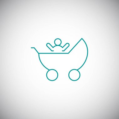 Çocuk arabası düz simgesi