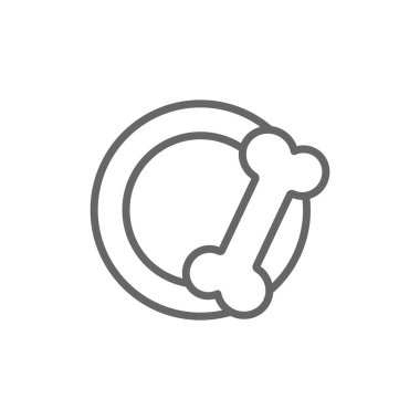 Kemik simgesi olan hayvan için kase 