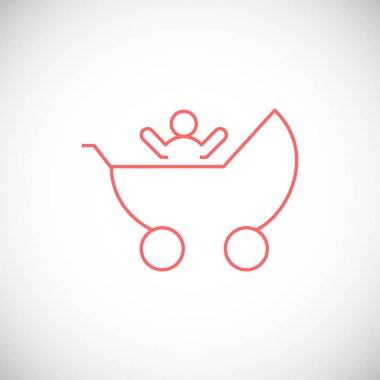 Çocuk arabası düz simgesi