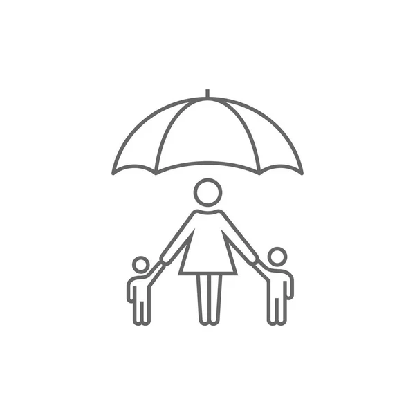 Família sob ícone guarda-chuva —  Vetores de Stock