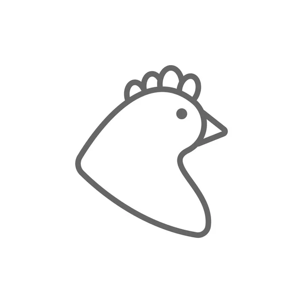 Tavuk kafa simgesi — Stok Vektör