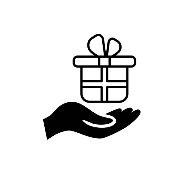 Main tenant icône cadeau — Image vectorielle