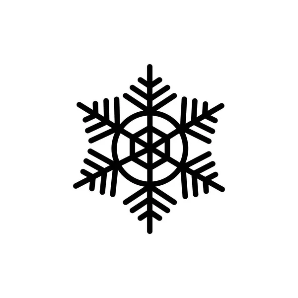 Icono de línea de copo de nieve — Vector de stock