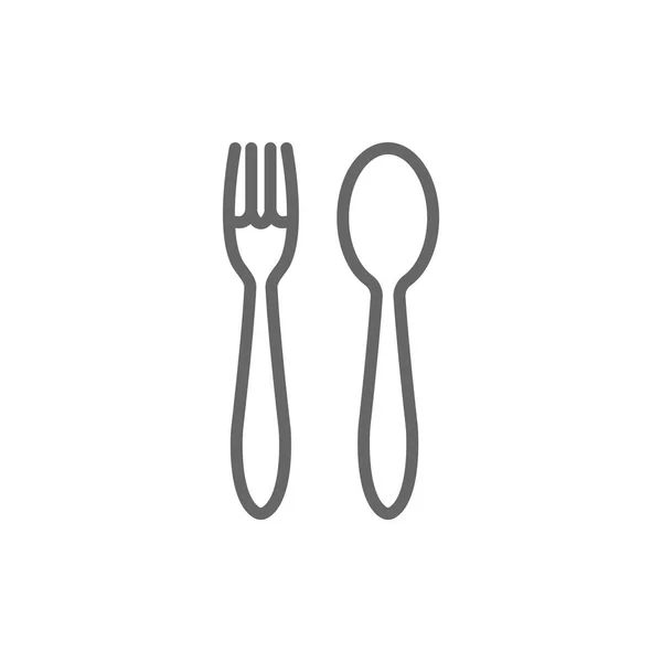 Spoon and fork simple icon — Stock Vector