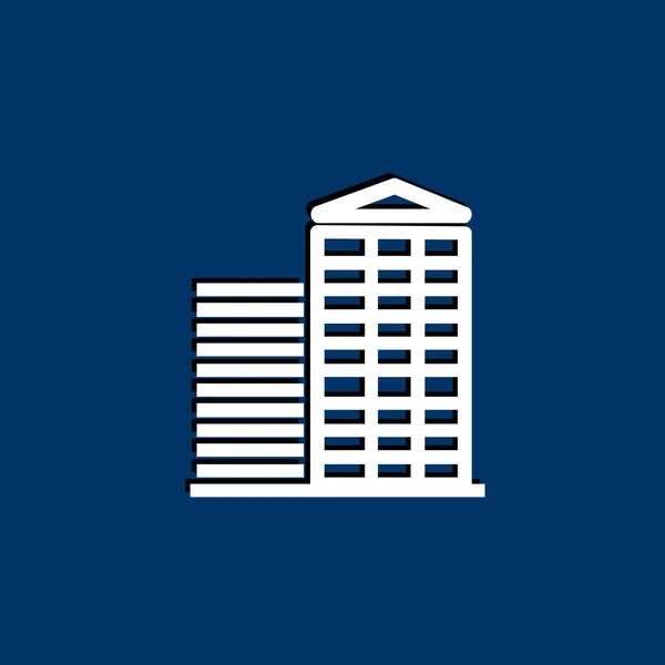 Rascacielos icono plano — Vector de stock