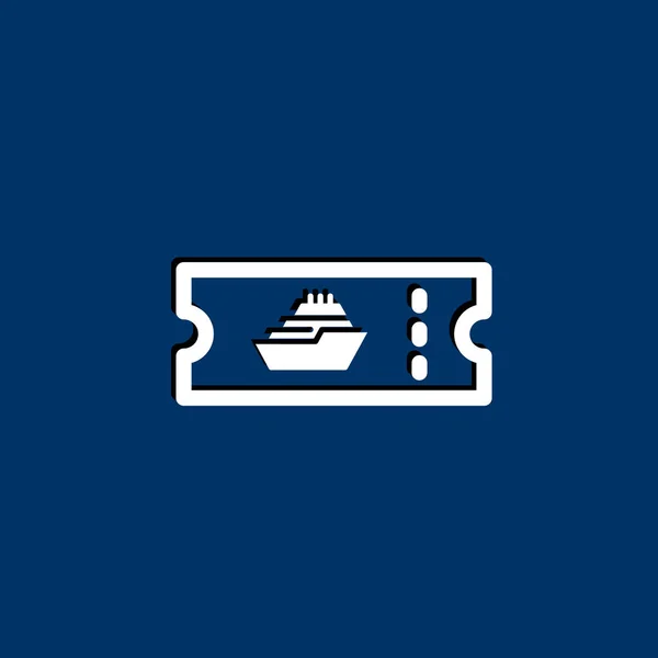 Ícone do bilhete de cruzeiro — Vetor de Stock