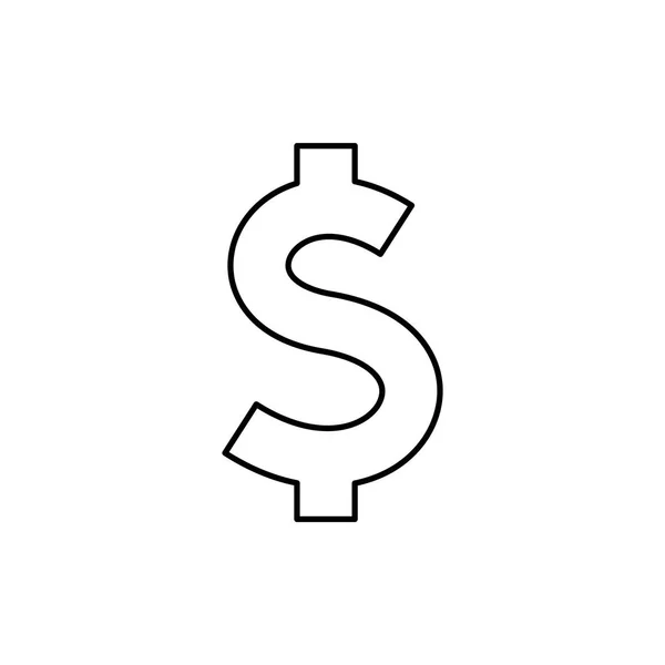 Dollar pictogram illustratie — Stockvector