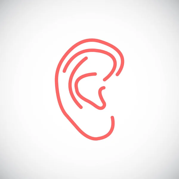 Lidské ucho ikona — Stockový vektor