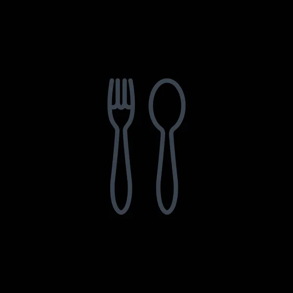 Spoon and fork simple icon — Stock Vector