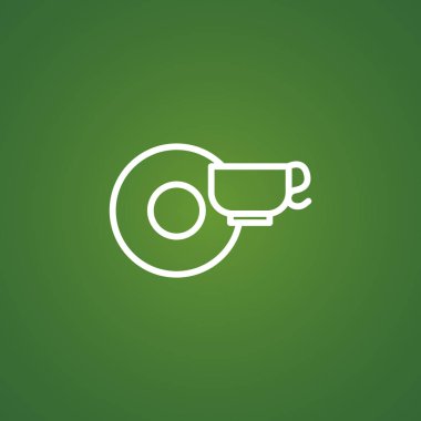 bardak ve tabak basit simgesi