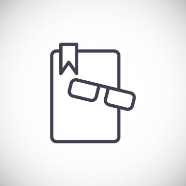 Kitap ve gözlük simgesinin resmi