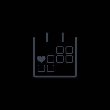 Sevgililer günü takvim basit simgesini