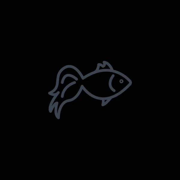 Рыбная плоская икона — стоковый вектор
