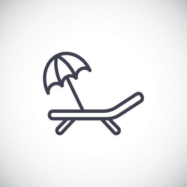 deckchair with umbrella icon
