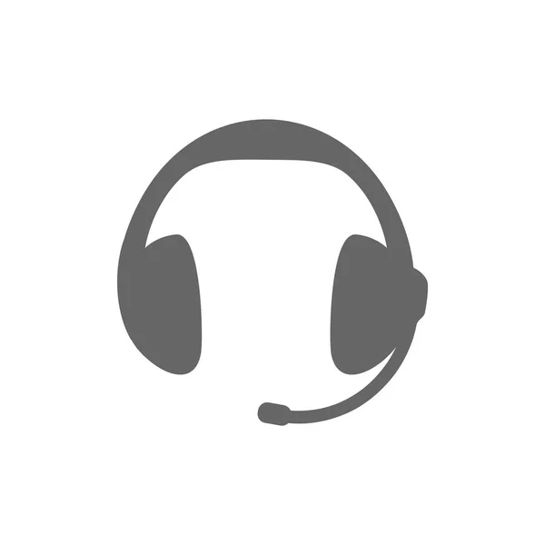 Fülhallgató lapos stílusú ikon — Stock Vector