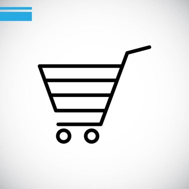 Alışveriş arabasının düz simgesi