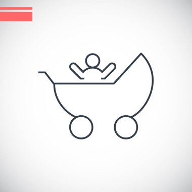 çocuk çocuk arabası düz simgesi