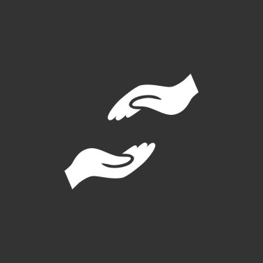 Yardım ellerini düz simgesi