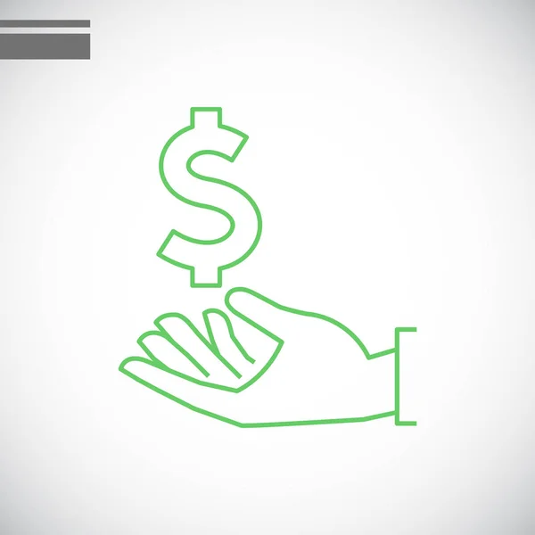 Знак доллара в руке — стоковый вектор