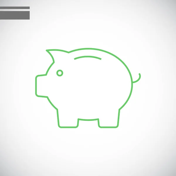 Piggy bank platte pictogram — Stockvector