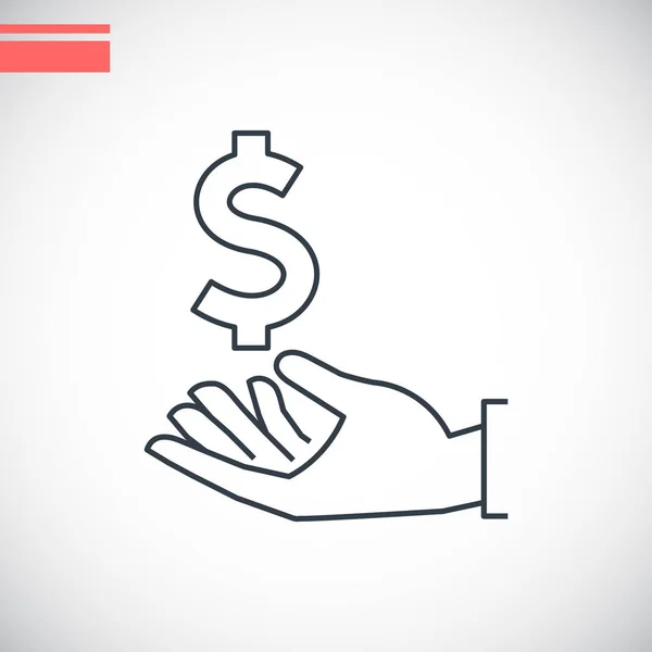 Знак доллара в руке — стоковый вектор