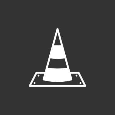 trafik koni düz simgesi