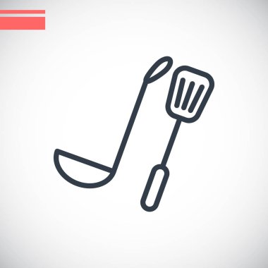 Kepçe ve spatula simgesi 