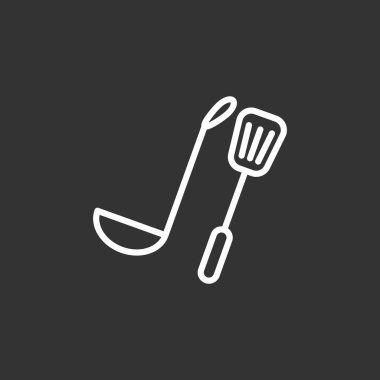 Kepçe ve spatula simgesi 