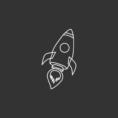 Roket düz simgesi